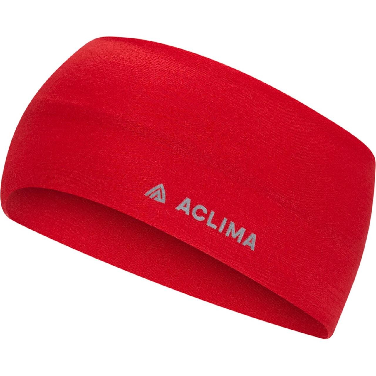 Aclima Lightwool Headband Rød Barbados Cherry