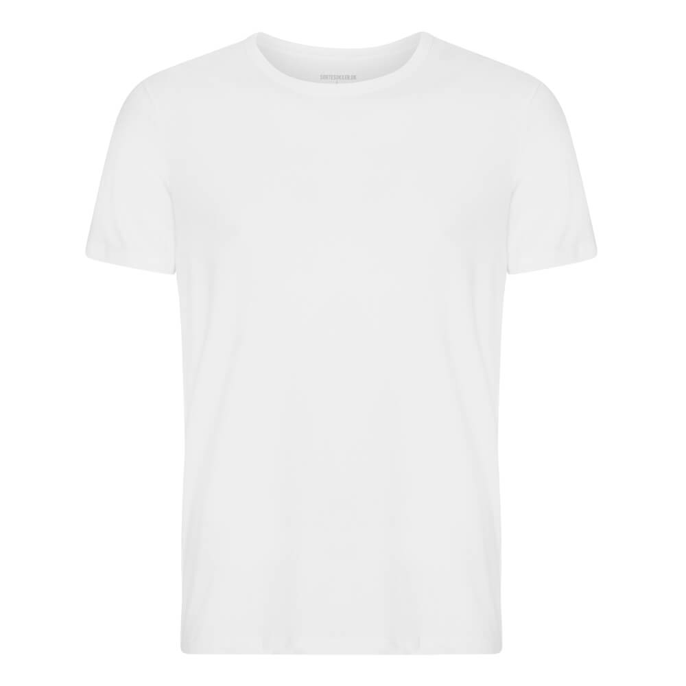 Hvid Bambus Tee Shirt Til Mænd Str