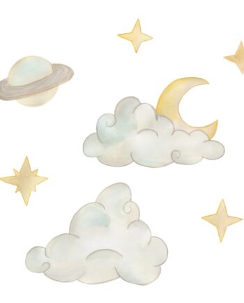 Thatampapos Mine Wallsticker Saturn Himmel Multi