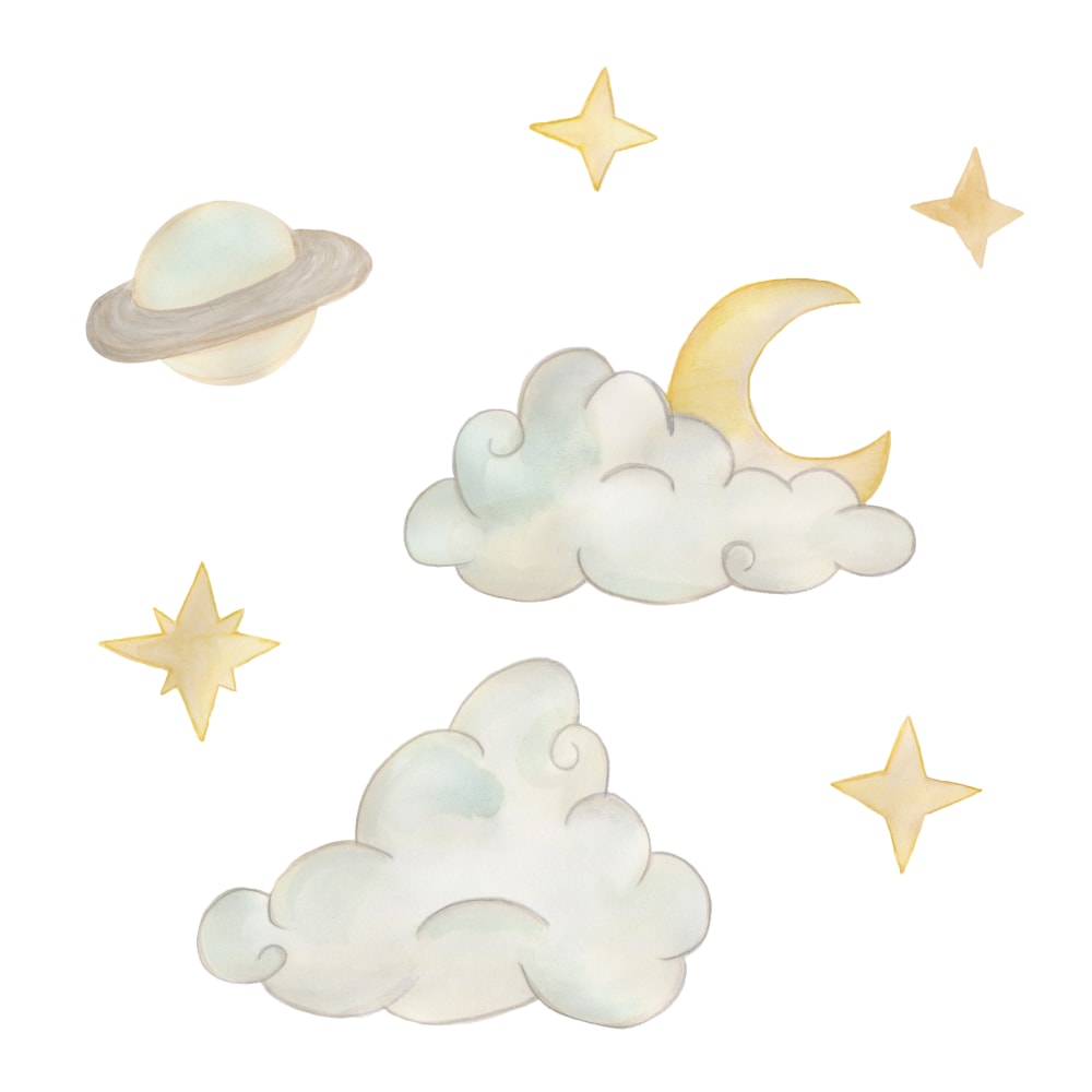 Thatampapos Mine Wallsticker Saturn Himmel Multi