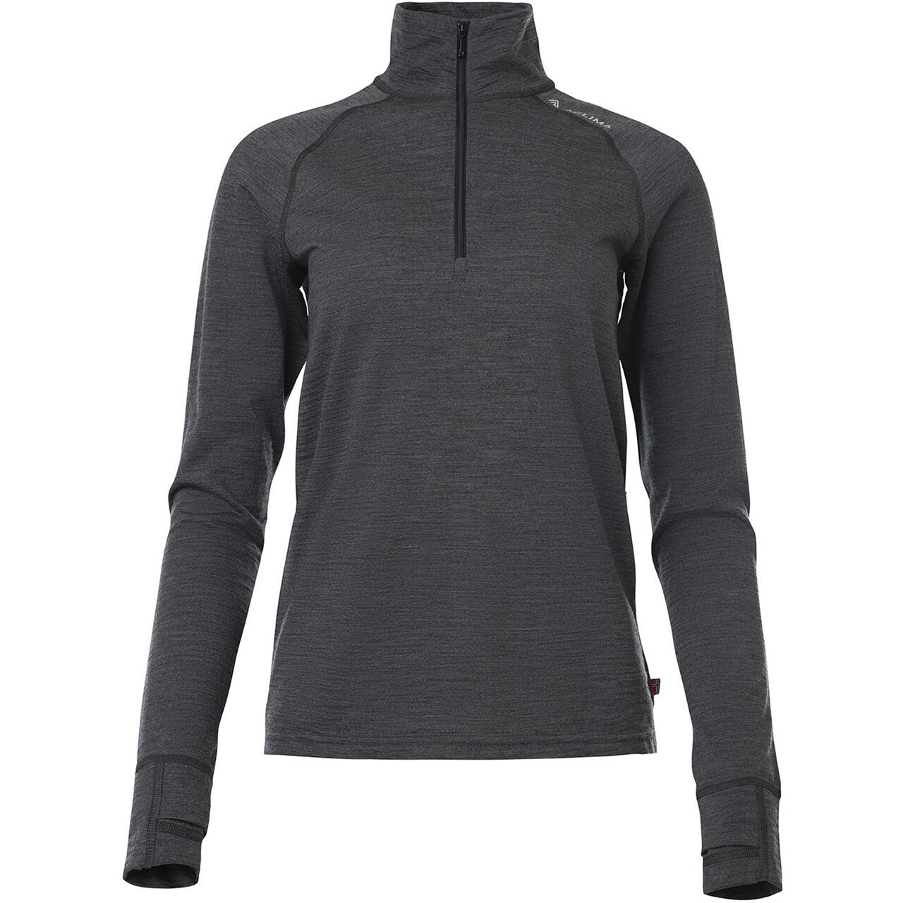 Aclima Womens Lightwool 180 Polo Zip Grå Marengo