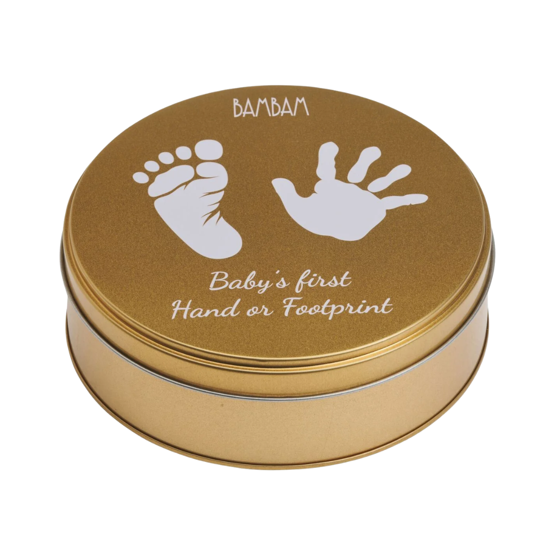 Bambam Fod Håndaftryk Baby Gips Guld