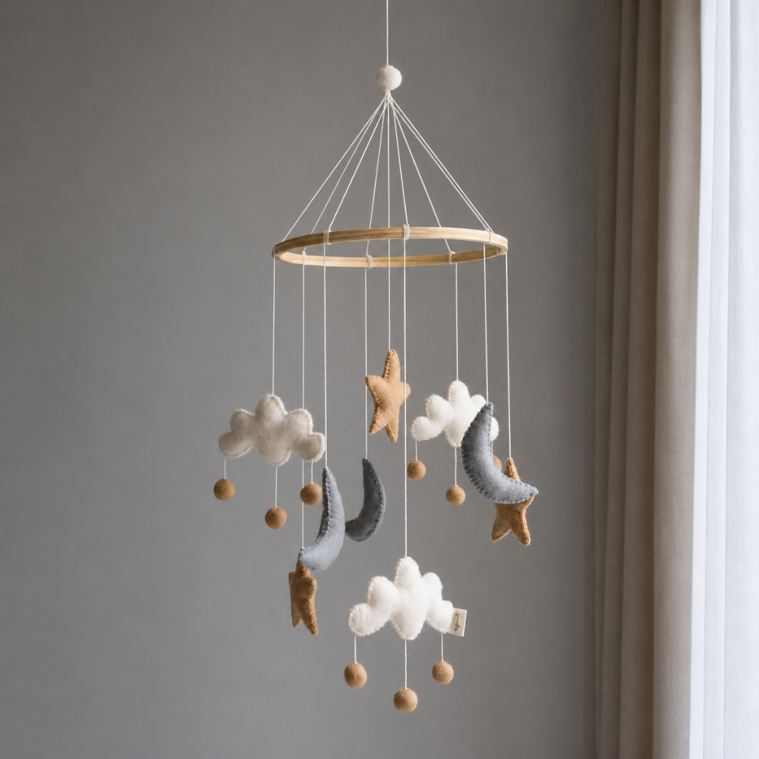 Gamcha Uro Sky Måne Stjerne Beige Grå