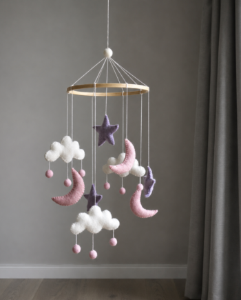 Gamcha Uro Sky Måne Stjerne Pink Lilla