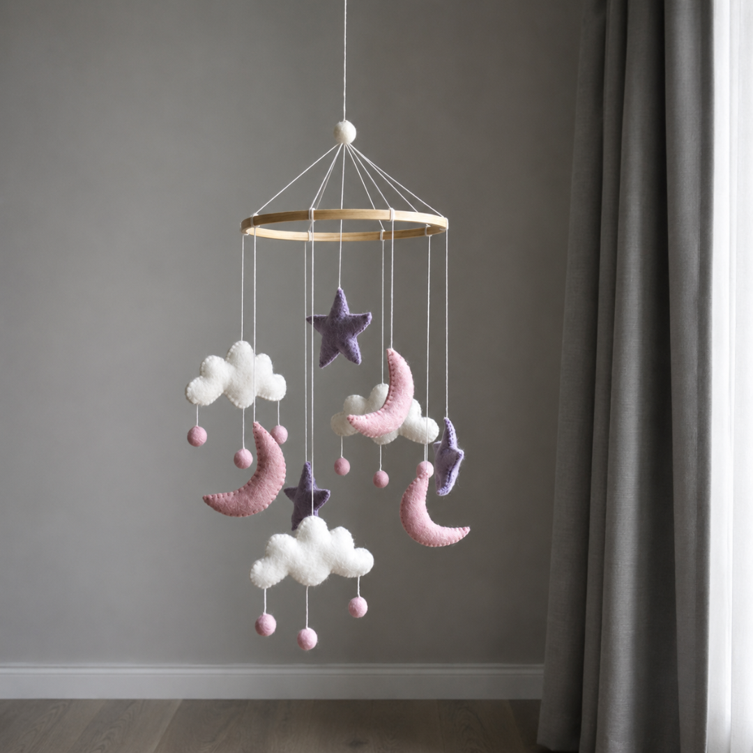 Gamcha Uro Sky Måne Stjerne Pink Lilla