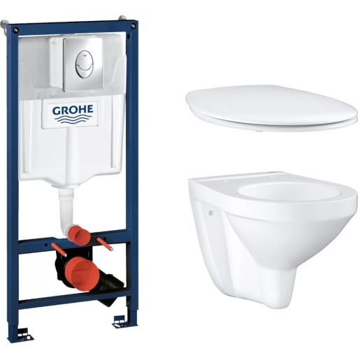 Grohe Bau Væghængt Toiletpakke Hvid Krom