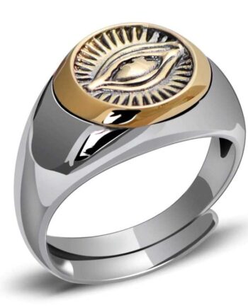 Herrering Med 925 Sterling Sølv Eye Providence Ring Alt Seende Øje Frimurer Ring One Size