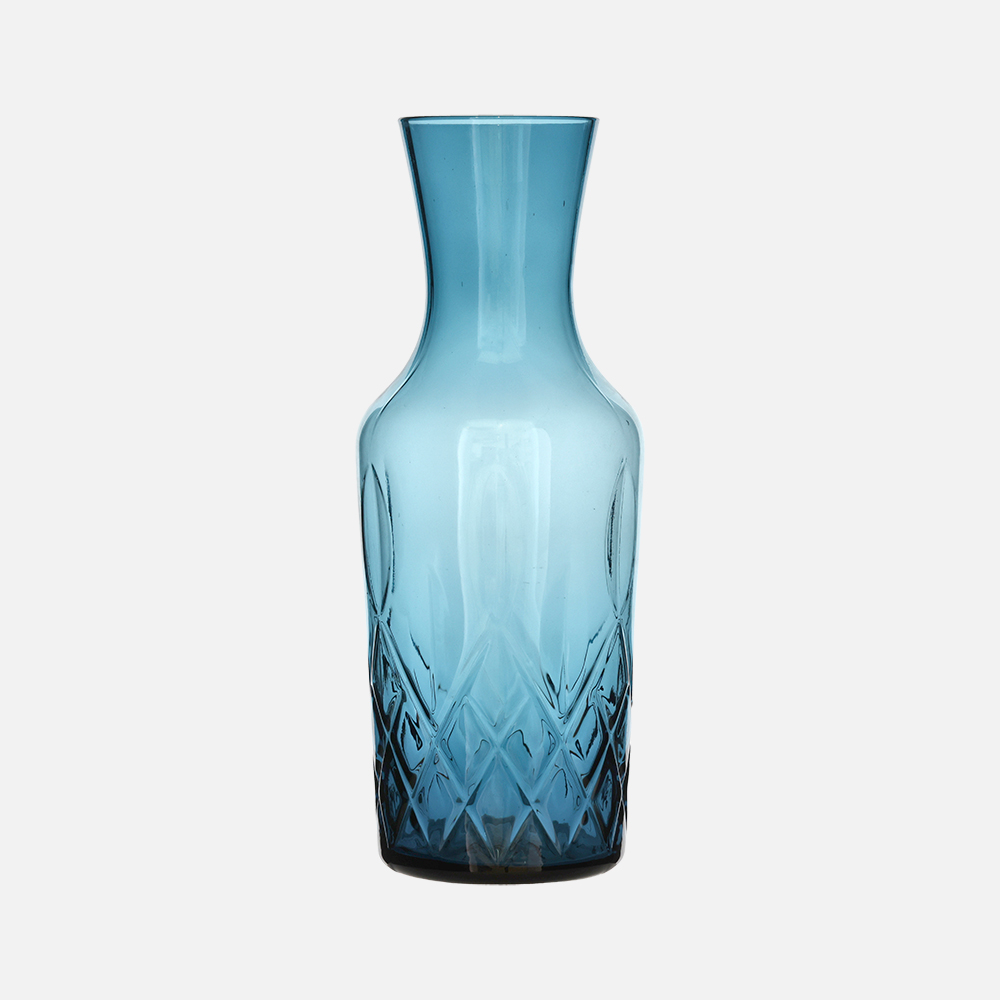 Lyngby Glas Sorrento Farvet Vandkaraffel Blå