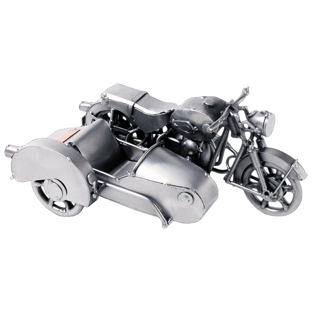 Metalfigur Tysk Klassisk Motorcykel Sidevogn
