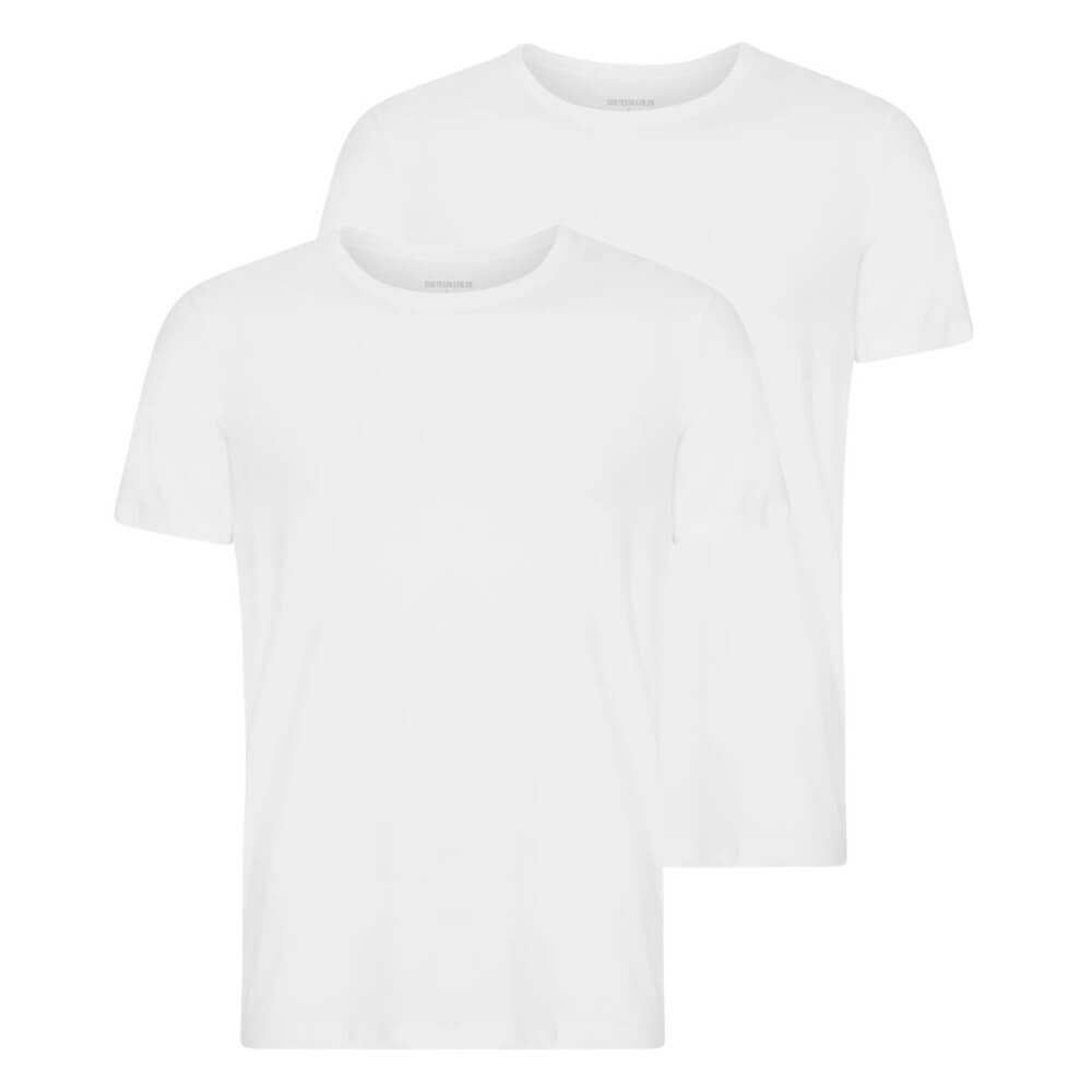 Pak Hvide Bambus Shirts Str Medium