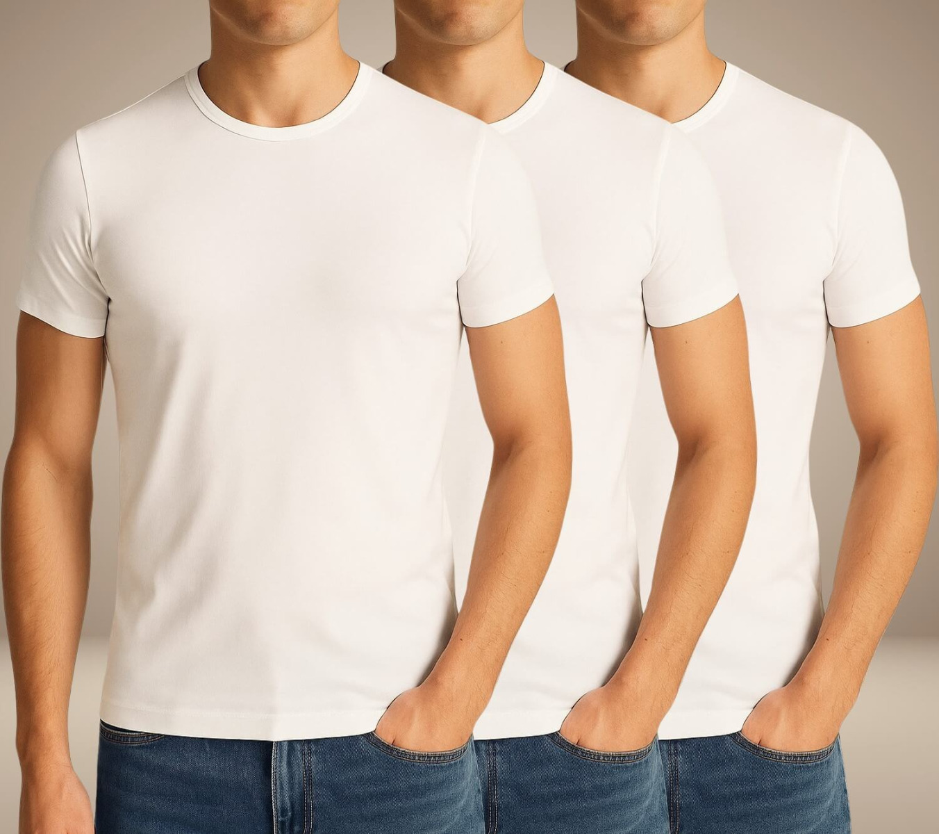 Pak Hvide Bambus Shirts Str
