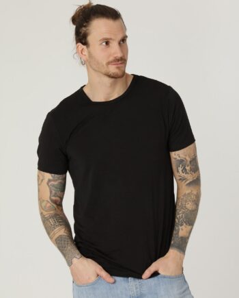 Sort Bambus Tee Shirt Til Mænd Str