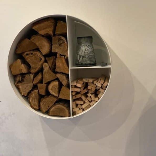 Væghængt BrÆndeskjul Diameter 63cm Rust Med Skillerum