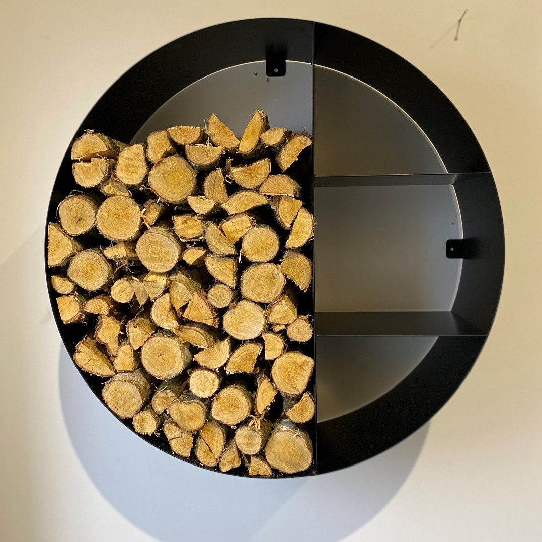 Væghængt BrÆndeskjul Diameter 95cm Rust Uden Skillerum