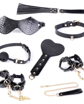 Bound Bondage Sæt Imiteret Krokodille Læder