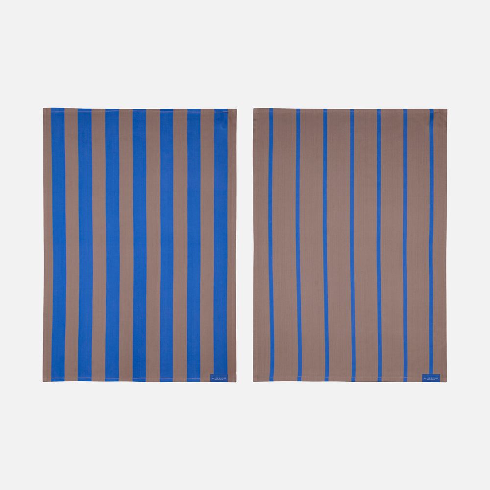Mette Ditmer Stripes Viskestykke Pak Koboltblå