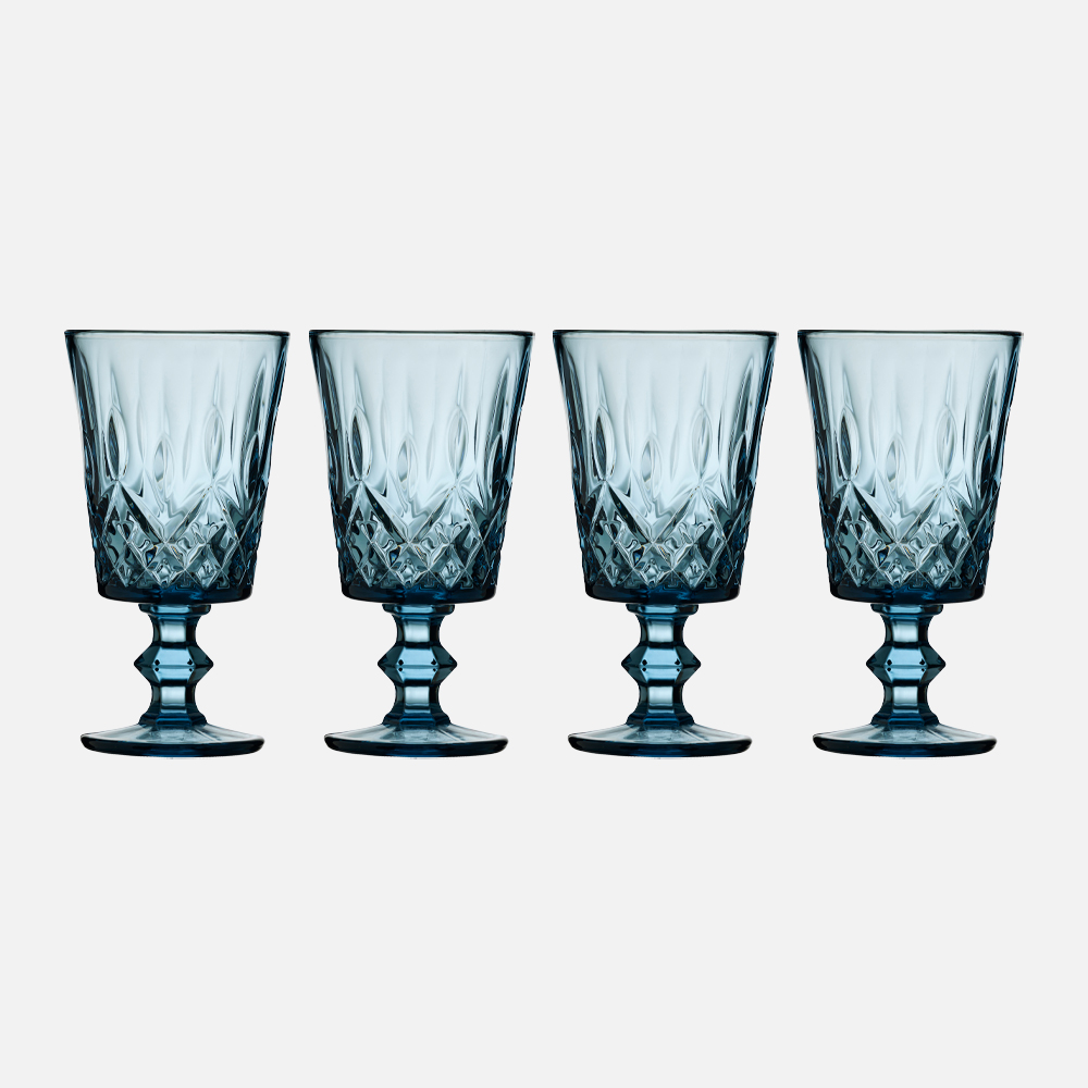 Lyngby Glas Sorrento Farvet Vinglas Pak Blå