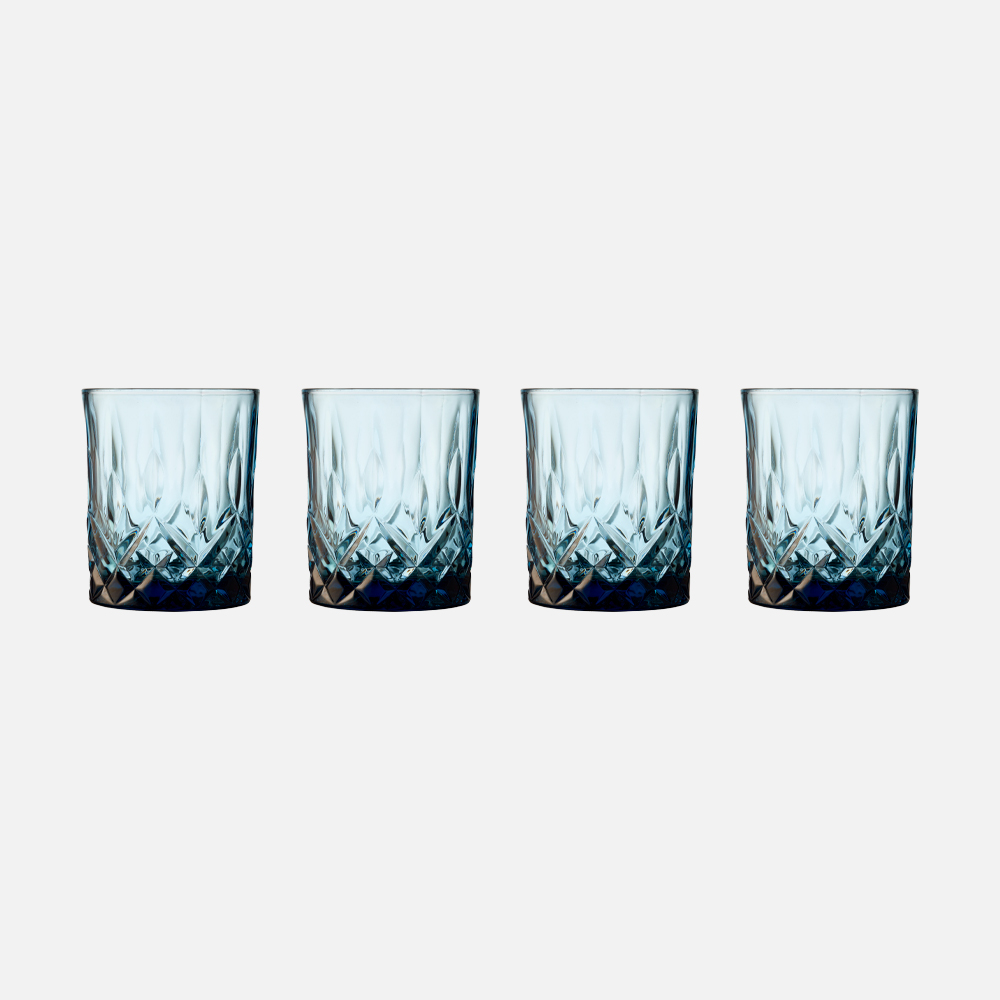 Lyngby Glas Sorrento Farvet Whiskyglas Pak Blå